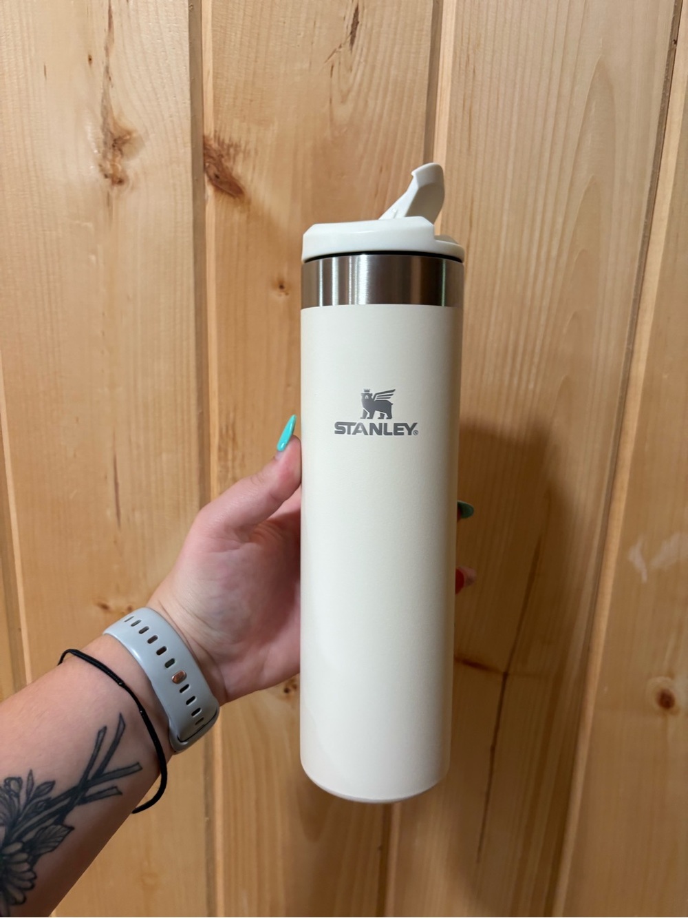 Stanley Ivory Travel Tumbler with Flip-Top Lid